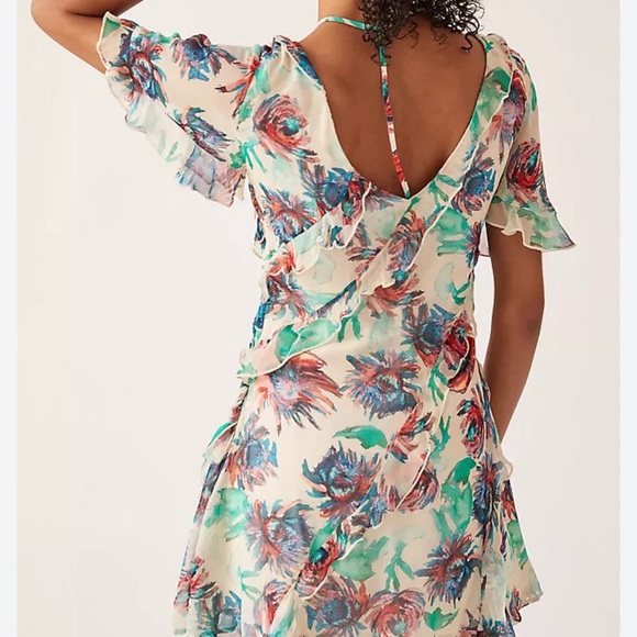 ☀️🍁Anthropologie Multicolor Floral Mini Dress - Picture 2 of 3